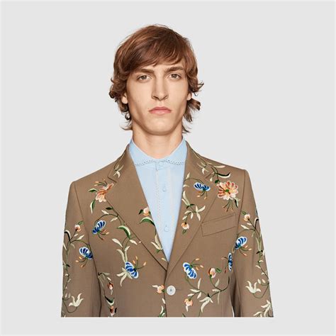 gucci embroidered jacket mens|Gucci twill jacket.